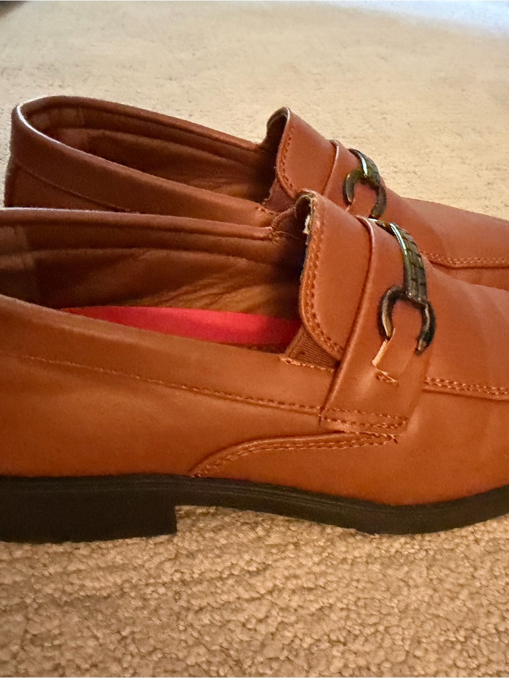 Josmo Brown Boys' Dress Loafers with Bit Detail